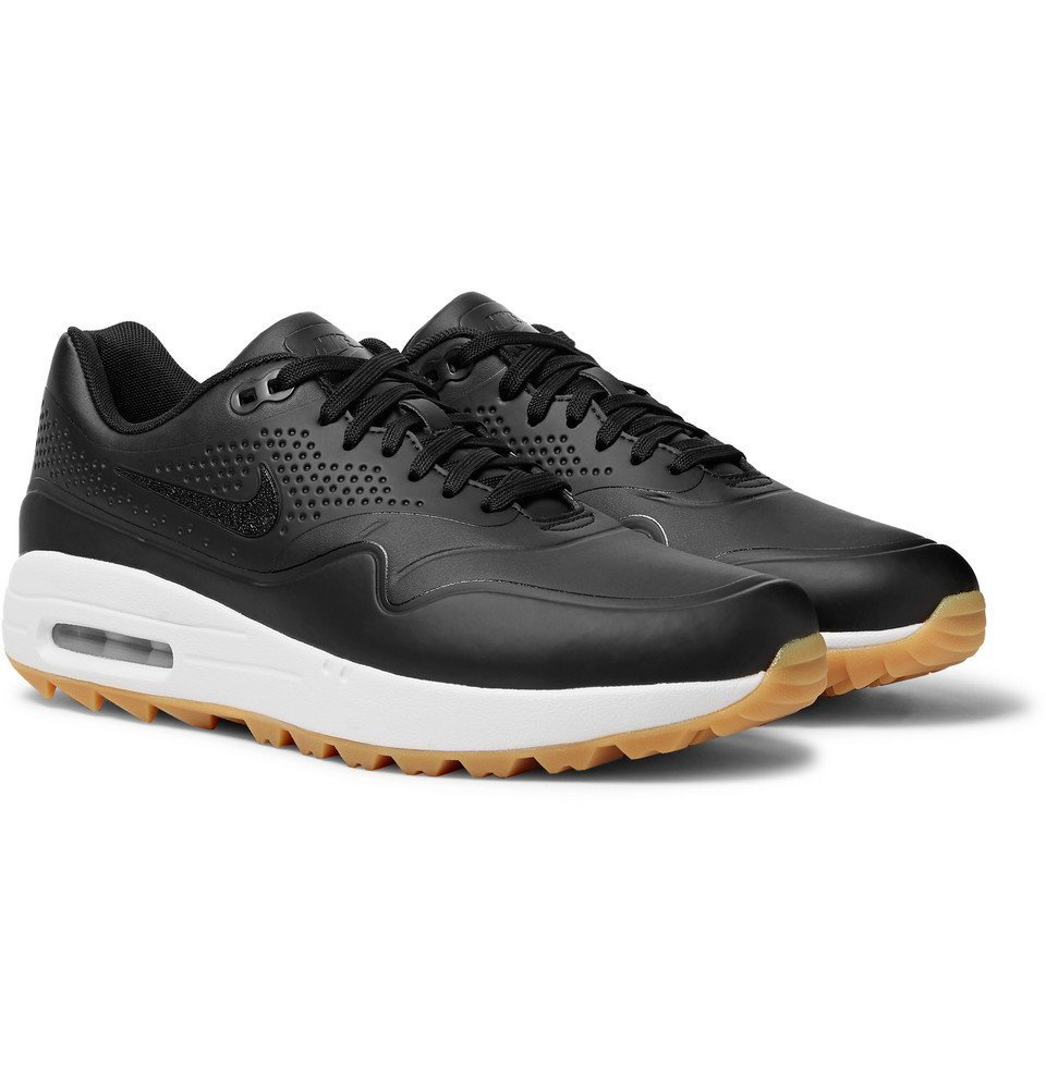 plato Marquesina Constituir Nike Golf - Air Max 1G Faux Leather and Rubber Golf Shoes - Black Nike Golf