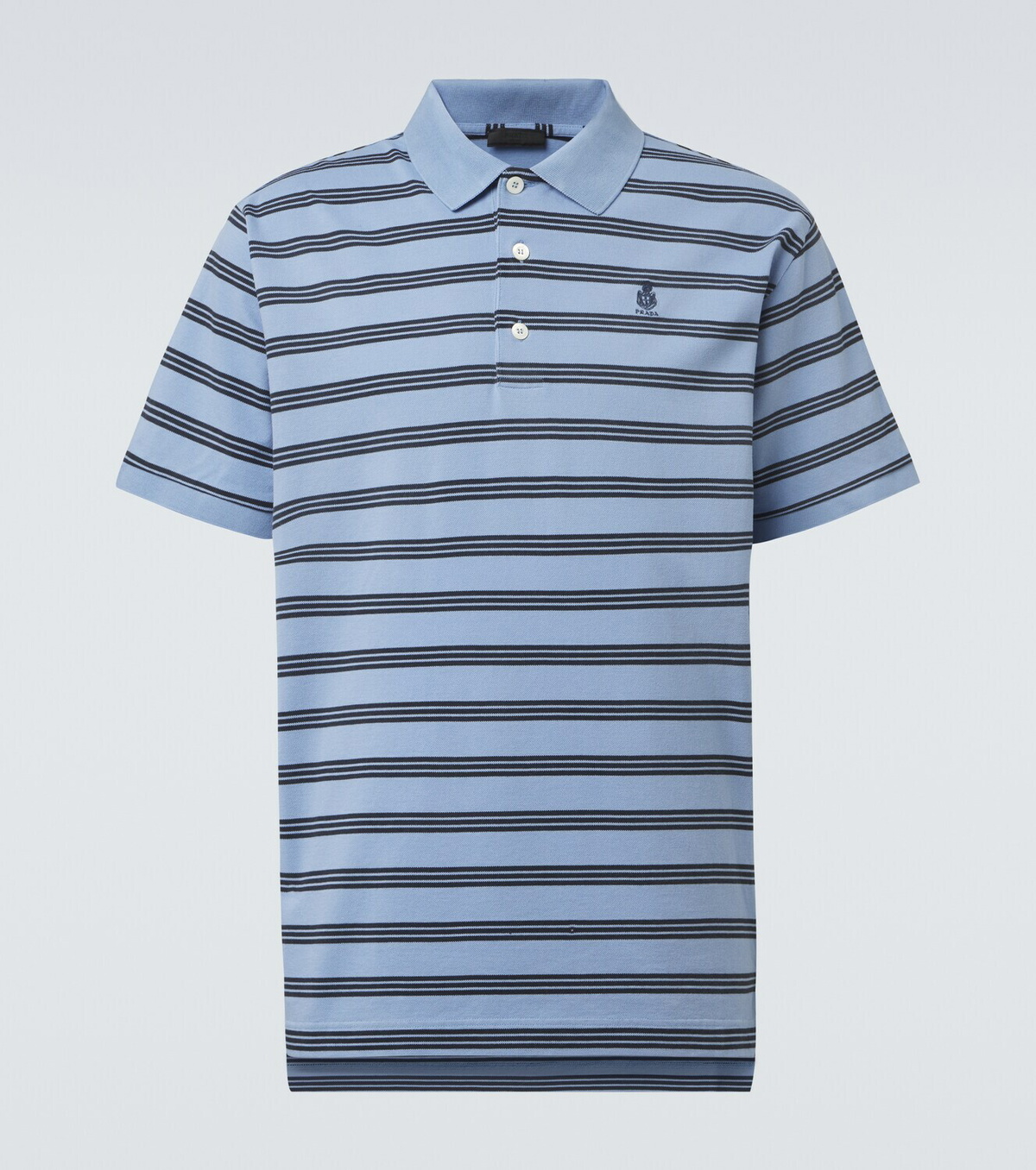 Prada Striped cotton polo shirt