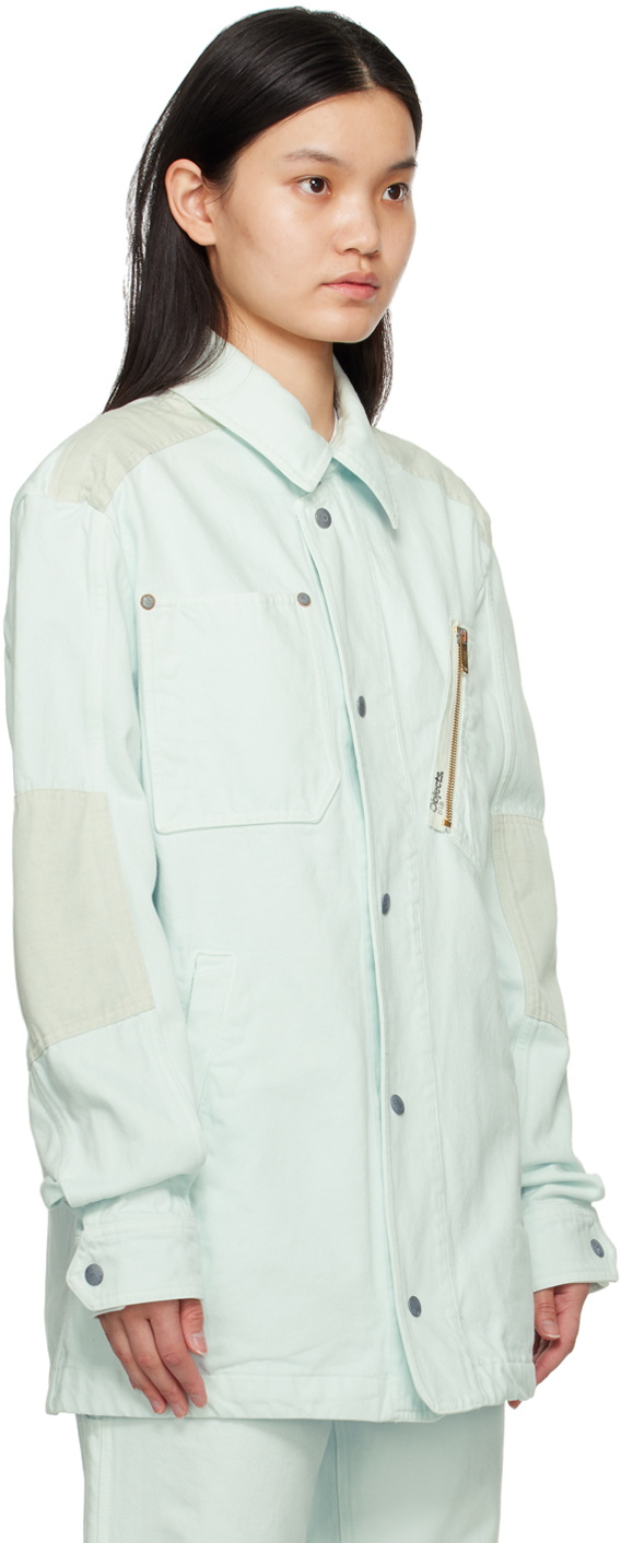 Objects IV Life Blue Zip Pocket Denim Shirt