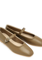 LE Monde Beryl Mary Jane Leather Ballet Flats Taupe
