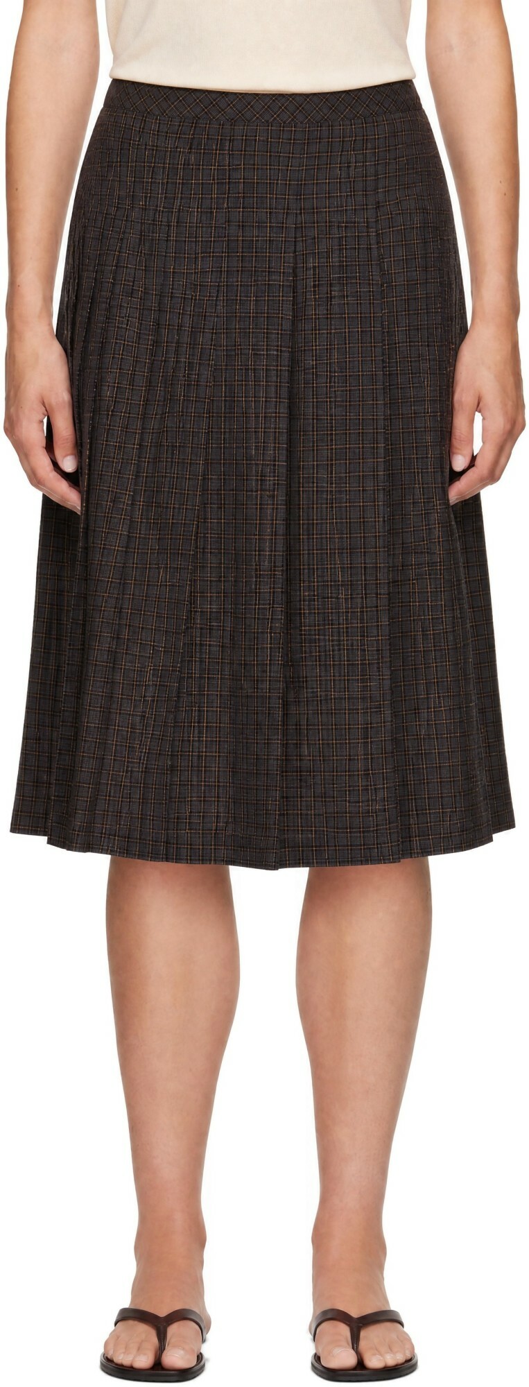 YMC Gray Rosetta Midi Skirt