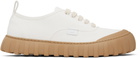 AMI Paris Off-White Cotton Low Top Tempo Canvas Sneakers