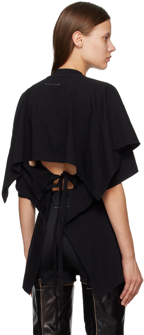 MM6 Maison Margiela Black Open Back T-Shirt MM6 Maison Margiela