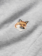 Maison Kitsuné - Logo-Appliquéd Cotton-Jersey Sweatpants - Gray