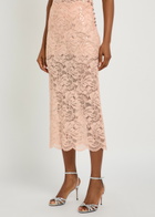 Rabanne Sequin-embellished Stretch-lace Midi Skirt Salmon