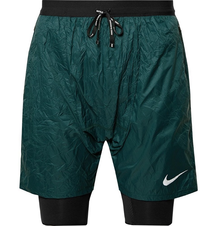 Photo: Nike Running - Flex Run Division Stride Elevate Dri-FIT Shorts - Men - Dark green