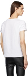 Saint Laurent White Classic Rive Gauche Logo T-Shirt