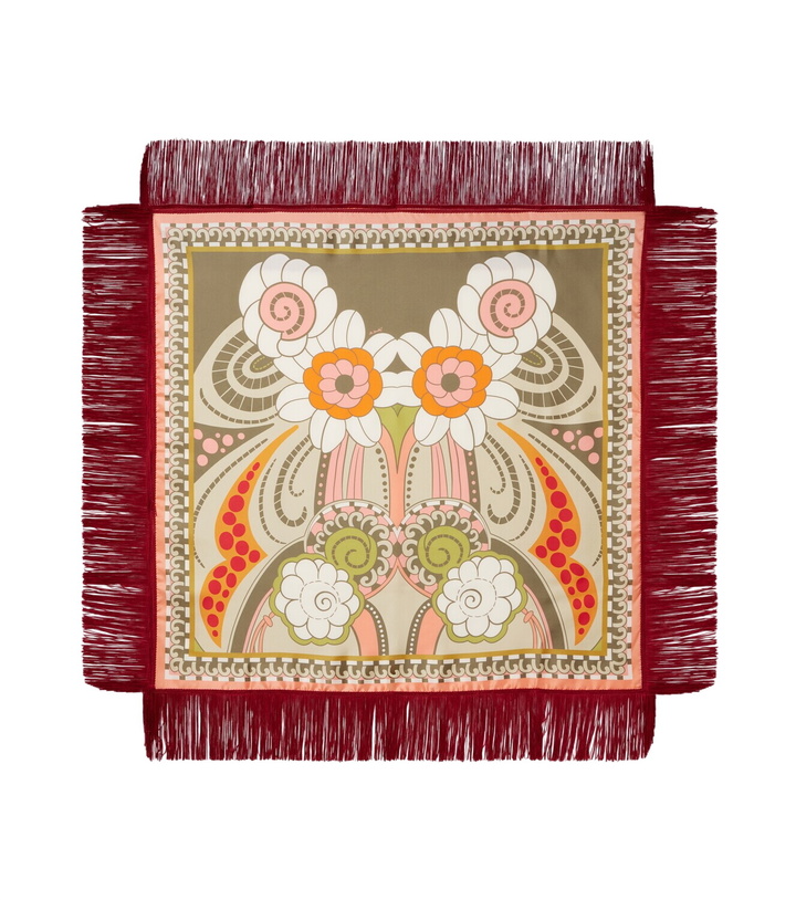 Photo: La DoubleJ Fringed printed silk twill scarf