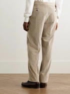 Dunhill - Straight-Leg Cotton and Cashmere-Blend Corduroy Suit Trousers - Neutrals