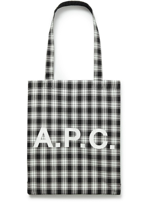 Photo: A.P.C. - Lou Reversible Checked Cotton-Canvas and Shell Tote Bag