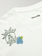 Story Mfg. - Grateful Embroidered Printed Cotton-Jersey T-Shirt - White