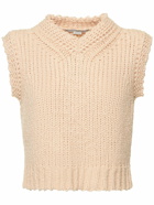 STELLA MCCARTNEY - Cotton Open Knit V Neck Crop Vest