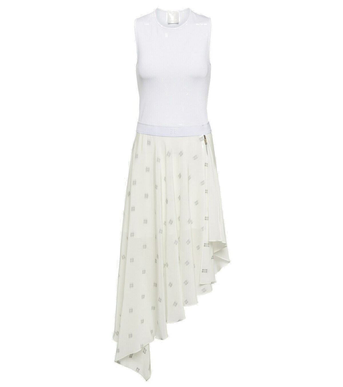 Givenchy 4G asymmetric silk midi dress Givenchy