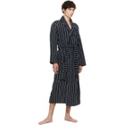 Tekla Black & White Terry Classic Bathrobe
