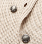 Brunello Cucinelli - Double-Breasted Ribbed Virgin Wool, Cashmere and Silk-Blend Cardigan - Men - Cream