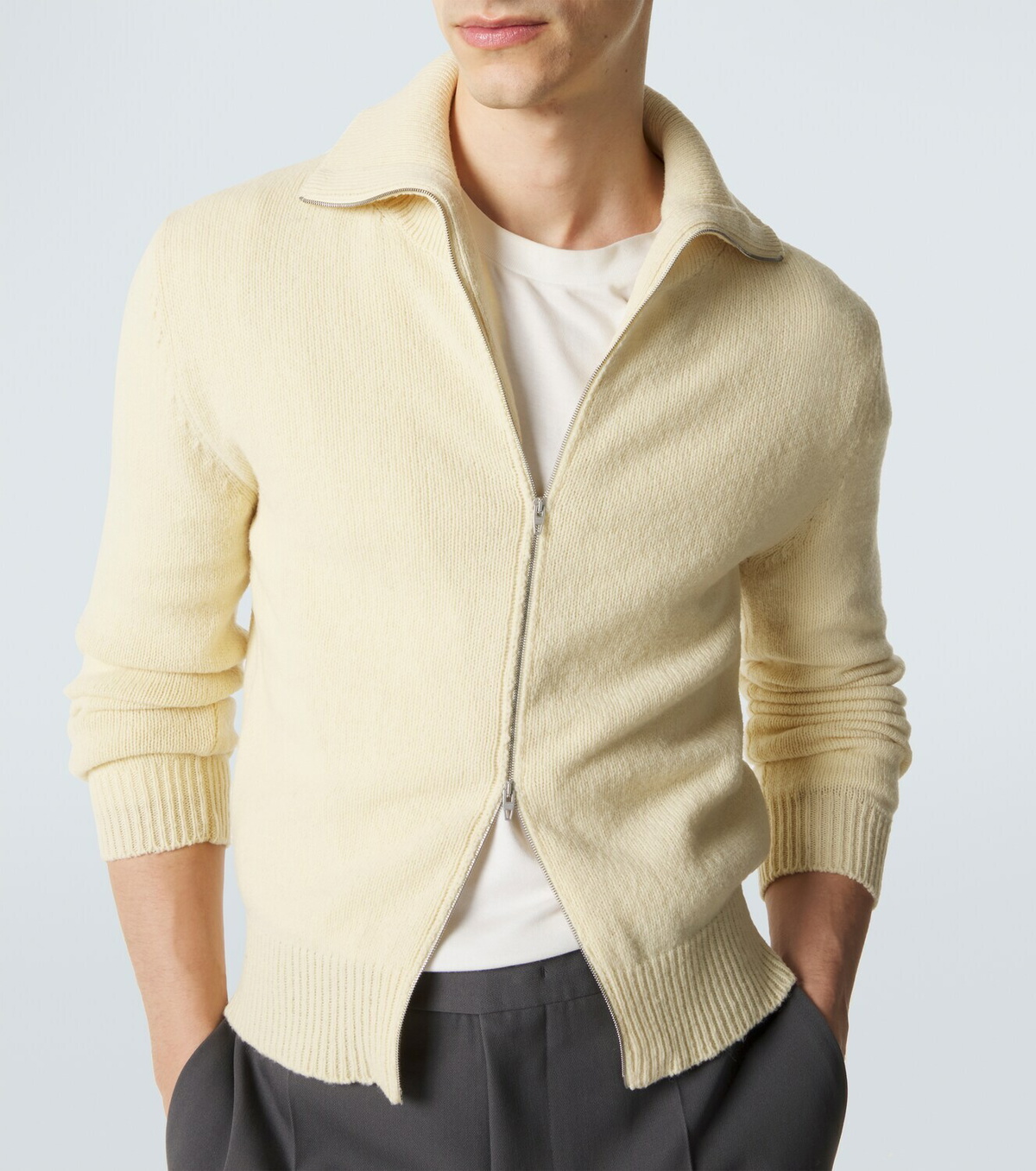 Jil Sander Wool-blend zip-up sweater