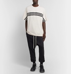 Y-3 - Oversized Grosgrain-Trimmed Cotton-Jersey T-Shirt - White