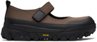 AMOMENTO Brown & Black Vibram Mary Jane Ballerina Flats