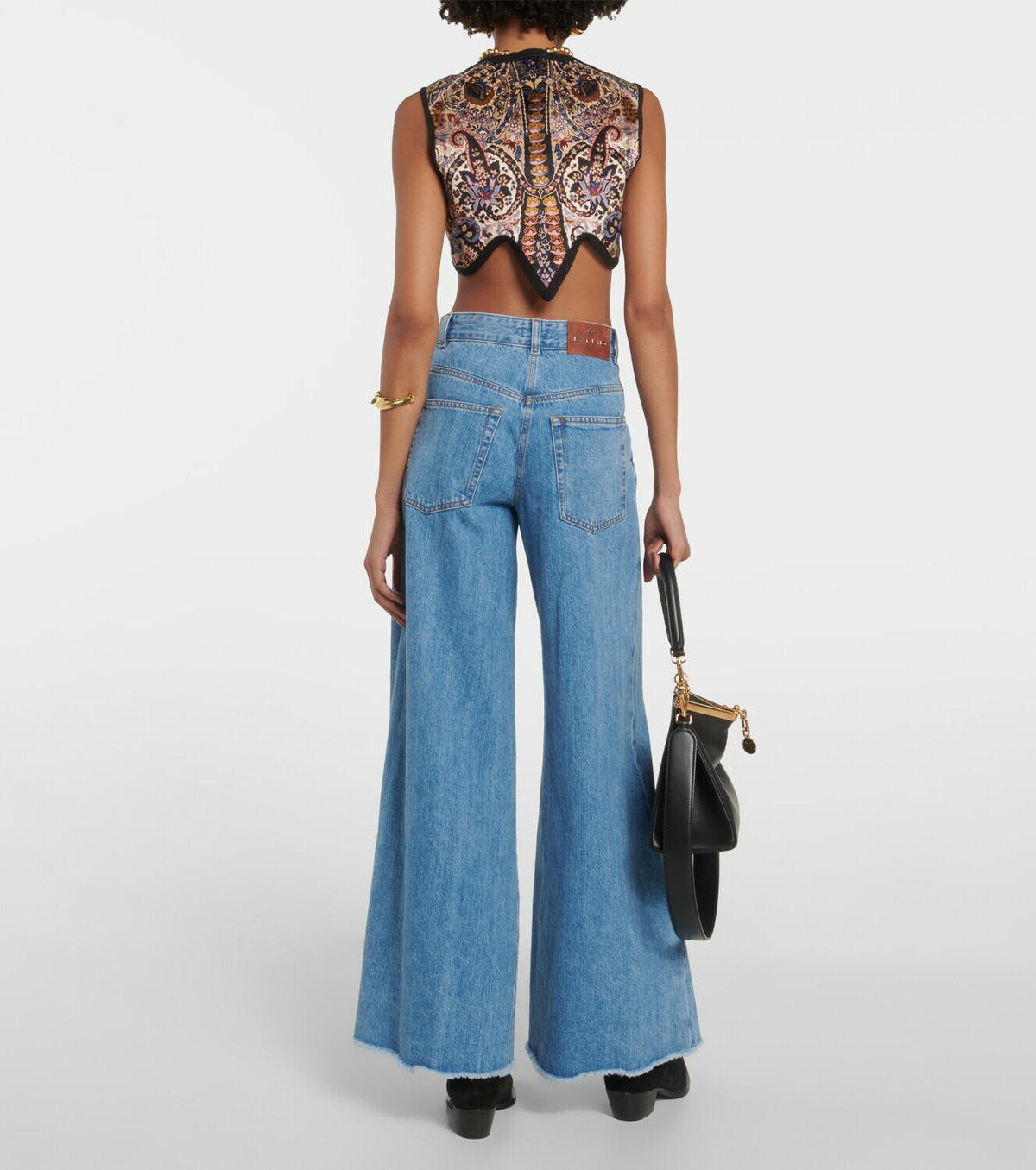 【送料&関税込】Etro High-waisted Denim Jeans Etro High-rise wide-leg denim jeans | REVERSIBLE