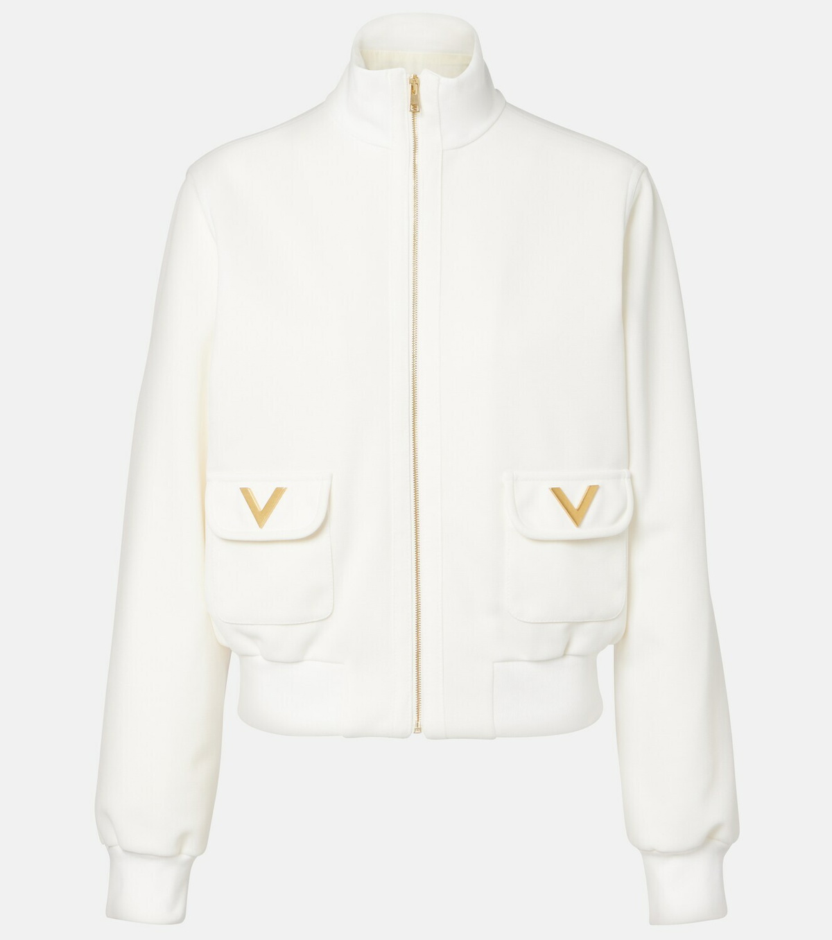 Valentino Logo jersey zip-up sweatshirt