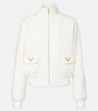 Valentino Logo jersey zip-up sweatshirt