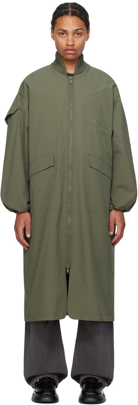 GANNI Green Oversized Shell Coat & Vest Set
