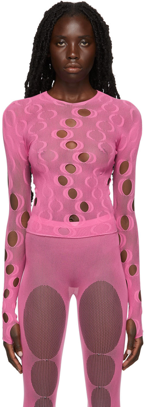 Rui Pink Mesh Crewneck