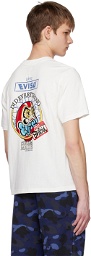 Evisu White 'Daruma Sticker' T-Shirt