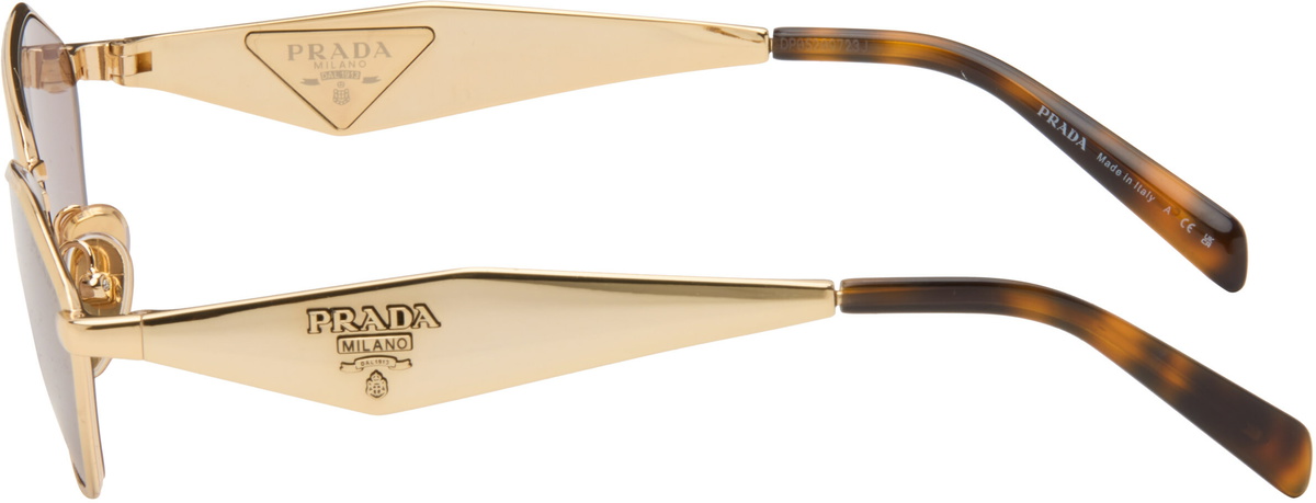 Prada Eyewear Gold Cat-Eye Sunglasses