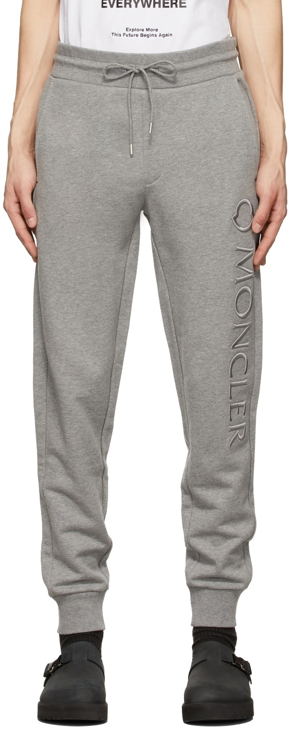 Moncler Grey Embroidered Lounge Pants Moncler