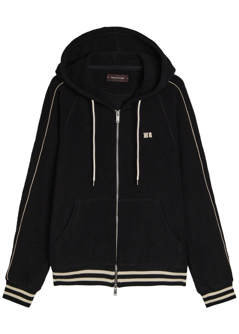 Wales Bonner Prince Hooded Cotton-blend Jumper Black