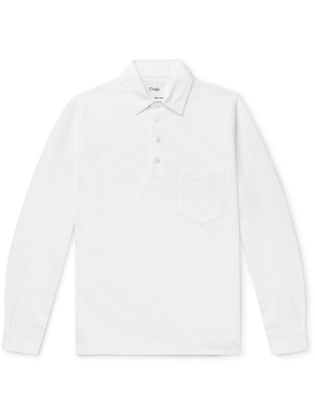 Photo: DRAKE'S - Cotton-Piqué Polo Shirt - White