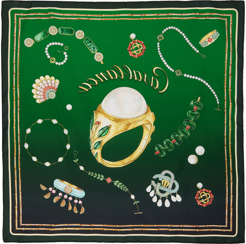 Casablanca Green Printed Scarf