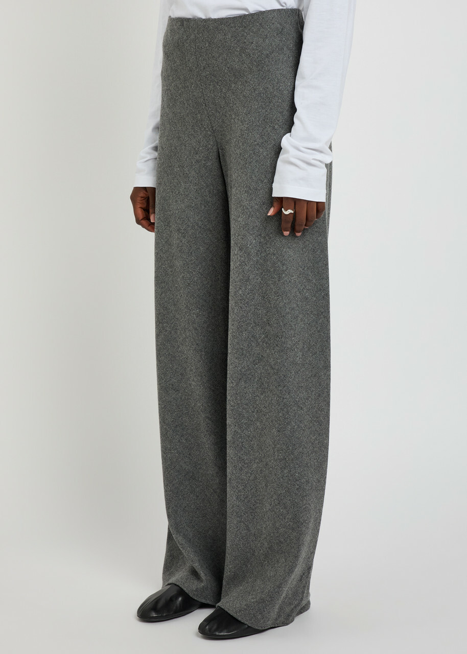 Vince Wide-leg Wool-blend Trousers Light Grey