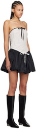 FIDAN NOVRUZOVA Black & White Charlotte Faux-Leather Minidress