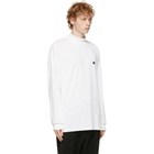 Needles White Mock Neck Logo Long Sleeve T-Shirt