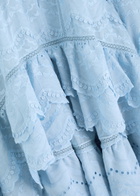 Lug Von Siga Kirke Embroidered Cotton-blend Blouse Blue