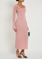 Loveshackfancy Tawnie Fine-knit Midi Dress Pink