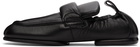 Dries Van Noten Black Grained Leather Padded Loafers