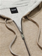 Hugo Boss - Cotton-Blend Jersey Zip-Up Hoodie - Neutrals