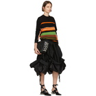 JW Anderson Black and Multicolor Striped Crewneck Sweater