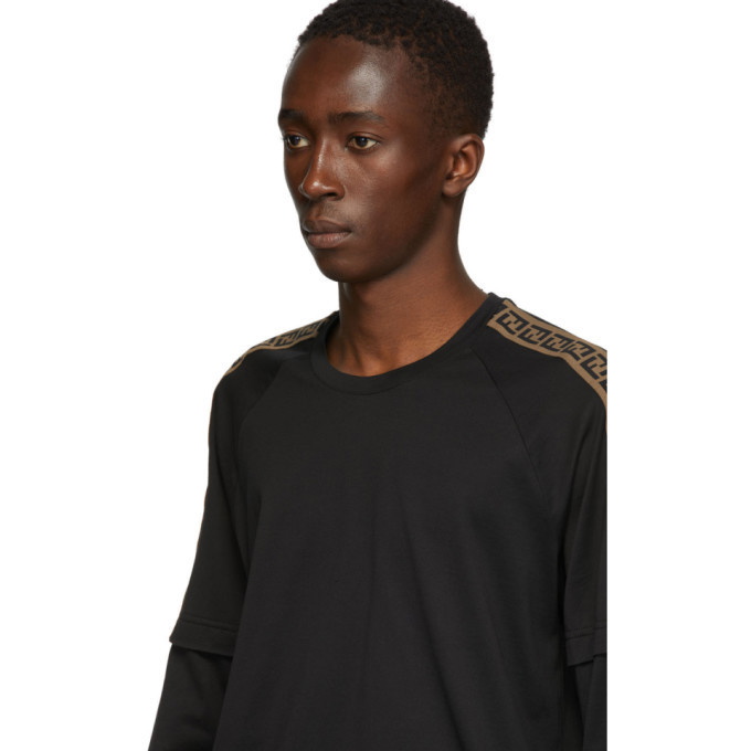 Fendi Black 'FF' Patch T-Shirt Fendi