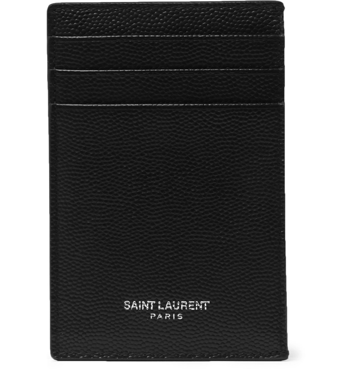 Photo: SAINT LAURENT - Pebble-Grain Leather Cardholder - Black