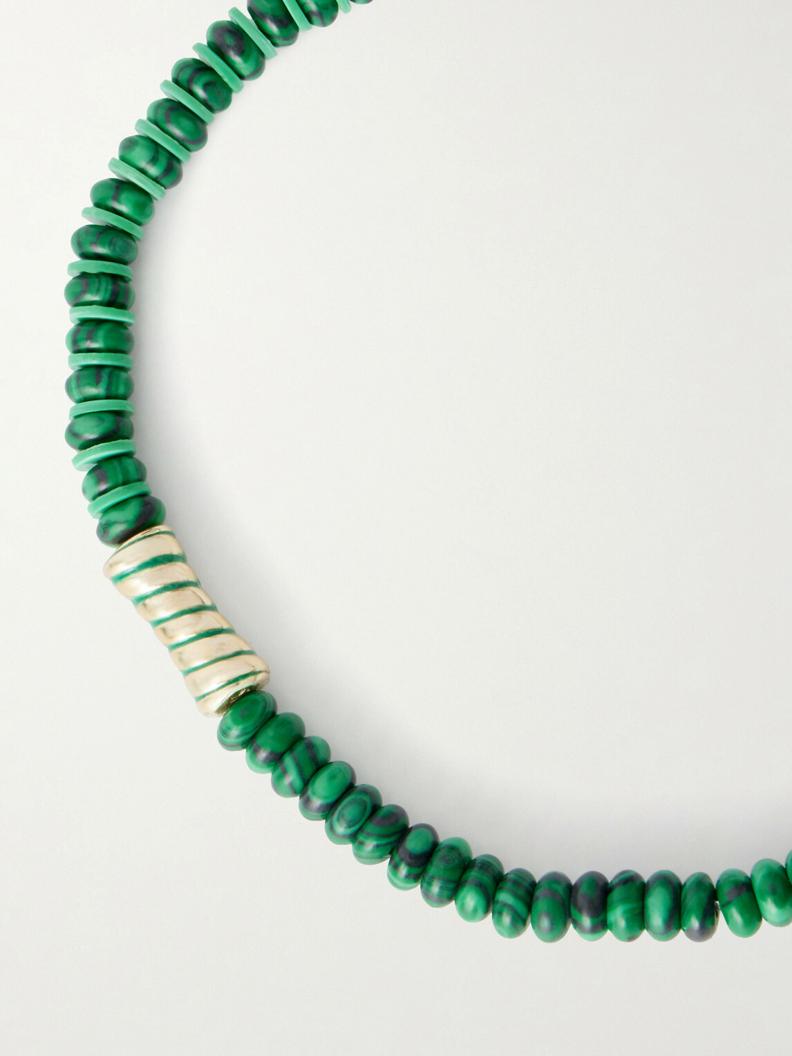 Luis Morais - 14-Karat Gold Malachite Beaded Bracelet