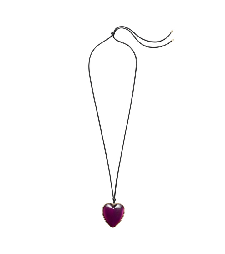 Photo: Jennifer Fisher 14kt gold-plated and leather necklace with quartz