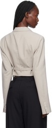 Dion Lee Gray Interlock Cropped Blazer