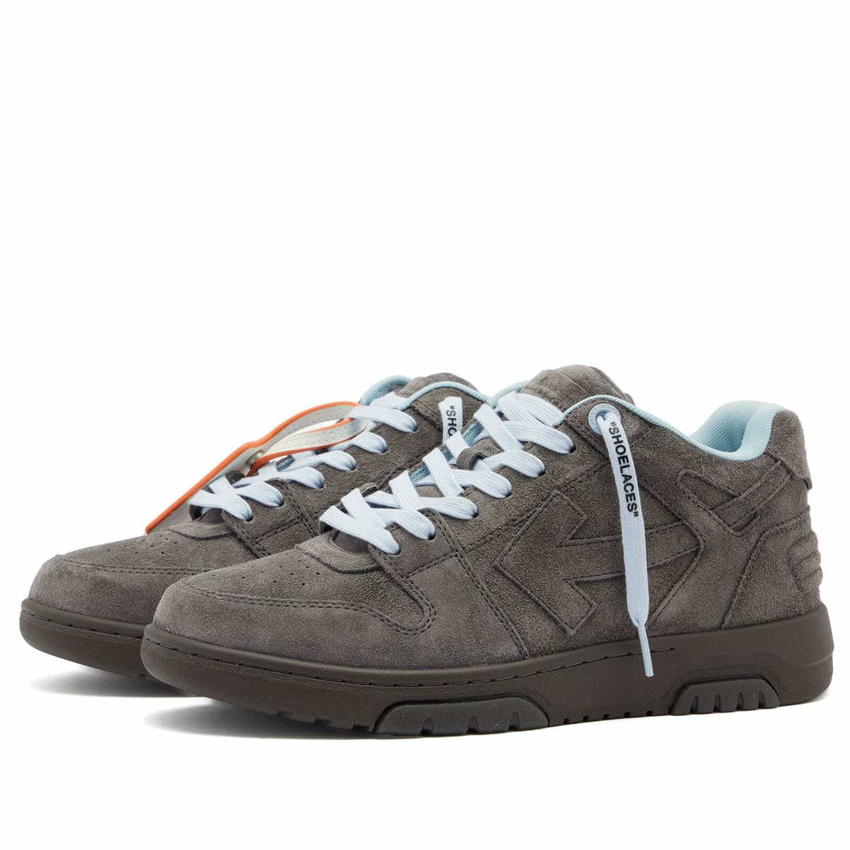 Off-White Women's Out Of Office Full Suede Sneaker in Dark Grey