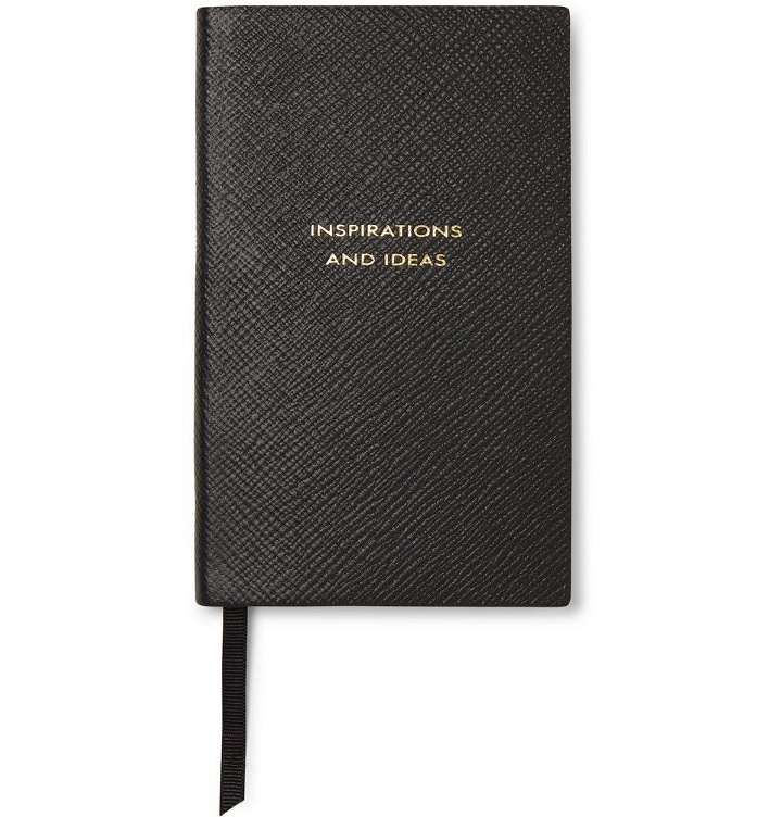 Photo: Smythson - Panama Inspirations and Ideas Cross-Grain Leather Notebook - Black