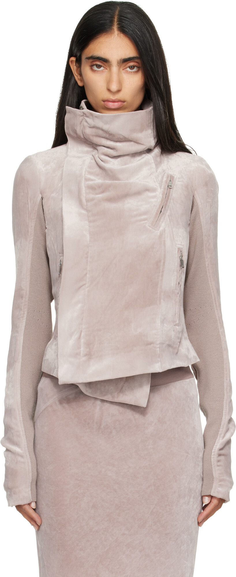 Rick Owens Pink Tower Classic Biker Jacket
