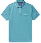 Loro Piana - Contrast-Tipped Stretch-Cotton Piqué Polo Shirt - Blue